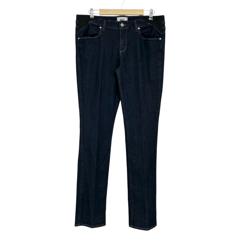 Paige Skyline Straight Stretchy Dark Made in USA Versatile Maternityā Jeans 33
